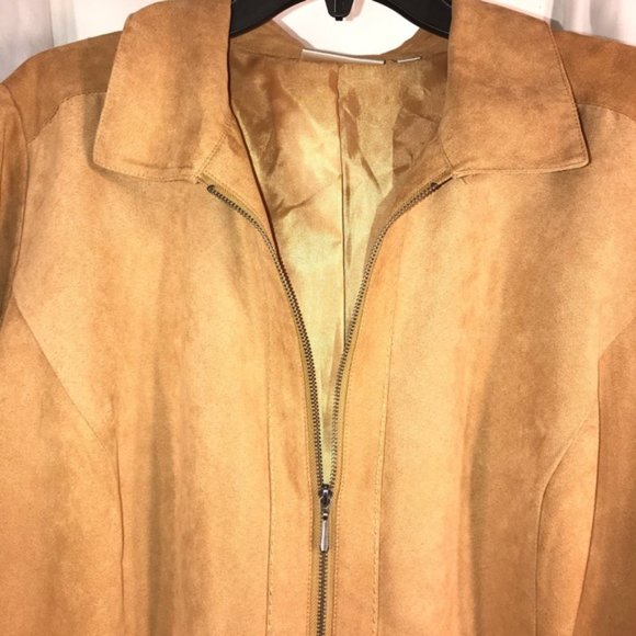 ClassicDesign Tan Suede-like Washable Jacket sz 20 - Picture 6 of 8